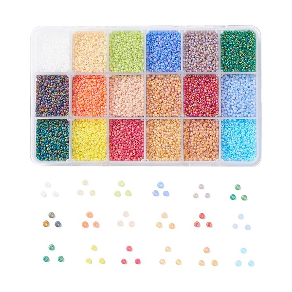PandaHall 450G 18 Colors 12/0 Grade A Round Glass Seed Beads, Transparent Frosted Style, AB Color Plated, Mixed Color, 2x1.5mm, Hole: 0.8mm..., Multicolor
PandaHall 450G 18 Colors 12/0 Grade A Round Glass Seed Beads, Transparent Frosted Style, AB Color Plated, Mixed Color, 2x1.5mm, Hole: 0.8mm..., Multicolor