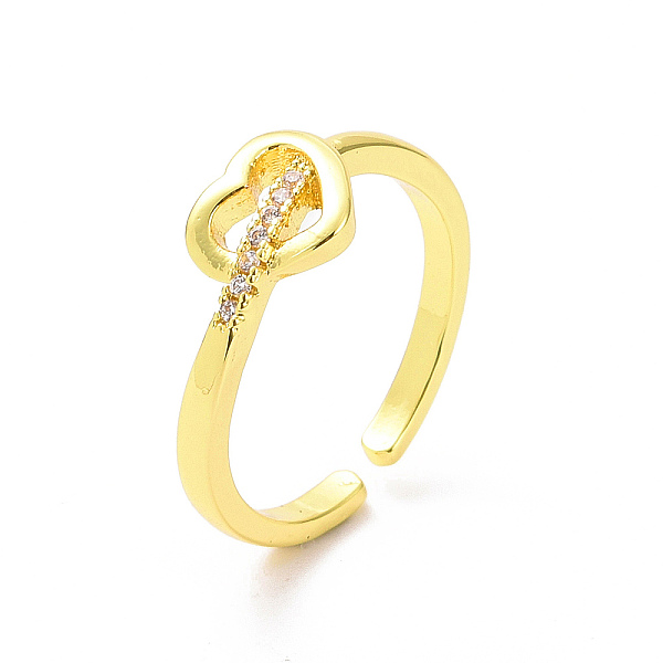 PandaHall Clear Cubic Zirconia Heart Open Cuff Ring, Brass Jewelry for Valentine's Day, Golden, Inner Diameter: 17.4mm Brass+Cubic Zirconia
PandaHall Clear Cubic Zirconia Heart Open Cuff Ring, Brass Jewelry for Valentine's Day, Golden, Inner Diameter: 17.4mm Brass+Cubic Zirconia