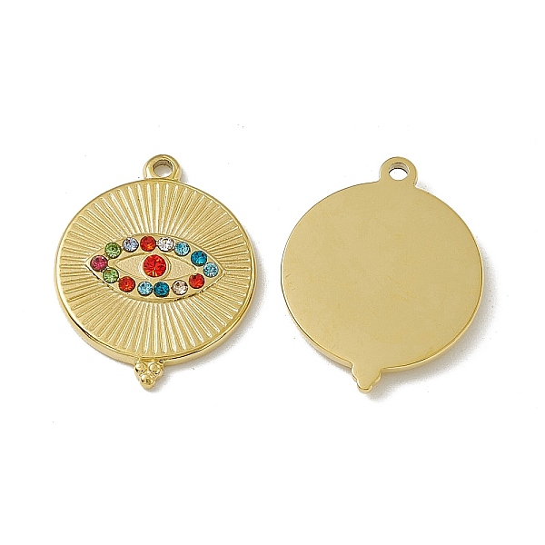 PandaHall Vacuum Plating 201 Stainless Steel Pendants, with Rhinestone, Real 18K Gold Plated, Flat Round with Eye Charm, Colorful, 19x15x2mm..., Multicolor
PandaHall Vacuum Plating 201 Stainless Steel Pendants, with Rhinestone, Real 18K Gold Plated, Flat Round with Eye Charm, Colorful, 19x15x2mm..., Multicolor