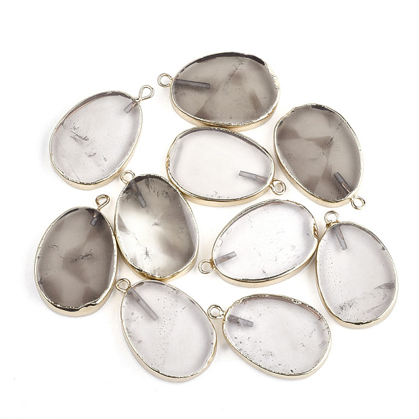 PandaHall Electroplate Natural Smoky Quartz Pendants, with Iron Findings, Oval, Golden, 27~29x18~19.5x4~5mm, Hole: 1.8mm Smoky Quartz Oval
PandaHall Electroplate Natural Smoky Quartz Pendants, with Iron Findings, Oval, Golden, 27~29x18~19.5x4~5mm, Hole: 1.8mm Smoky Quartz Oval