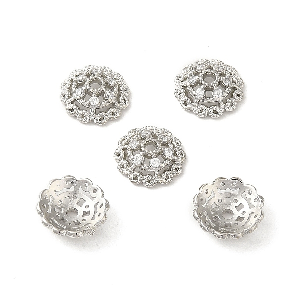PandaHall Rack Plating Brass Beads Caps, with Clear Cubic Zirconia, Long-Lasting Plated, Lead Free & Cadmium Free, Flower, Platinum...
PandaHall Rack Plating Brass Beads Caps, with Clear Cubic Zirconia, Long-Lasting Plated, Lead Free & Cadmium Free, Flower, Platinum...