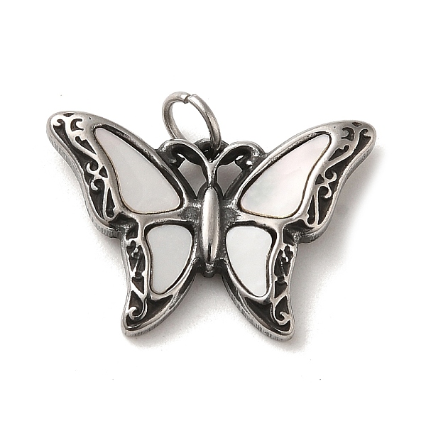 PandaHall 304 Stainless Steel Pave Shell Pendants, Butterfly Charms with Jump Ring, Antique Silver, 14.5x21x2mm, Hole: 3.5mm Shell Butterfly
PandaHall 304 Stainless Steel Pave Shell Pendants, Butterfly Charms with Jump Ring, Antique Silver, 14.5x21x2mm, Hole: 3.5mm Shell Butterfly