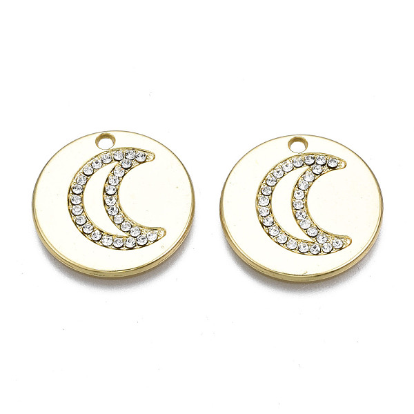 PandaHall Alloy Pendants, with Crystal Rhinestone, Cadmium Free & Nickel Free & Lead Free, Flat Round, Light Gold, 19x1.5mm, Hole: 1.6mm...
PandaHall Alloy Pendants, with Crystal Rhinestone, Cadmium Free & Nickel Free & Lead Free, Flat Round, Light Gold, 19x1.5mm, Hole: 1.6mm...