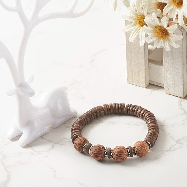 PandaHall Natural Coconut Wood Beads Stretch Bracelets, with Tibetan Style Alloy Bead Caps, Coconut Brown, Inner Diameter: 2-1/4 inch...
PandaHall Natural Coconut Wood Beads Stretch Bracelets, with Tibetan Style Alloy Bead Caps, Coconut Brown, Inner Diameter: 2-1/4 inch...