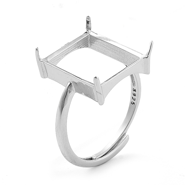 PandaHall Rectangle Adjustable 925 Sterling Silver Ring Components, 4 Claw Prong Ring Settings, Real Platinum Plated, Inner Diameter: 18mm...
PandaHall Rectangle Adjustable 925 Sterling Silver Ring Components, 4 Claw Prong Ring Settings, Real Platinum Plated, Inner Diameter: 18mm...