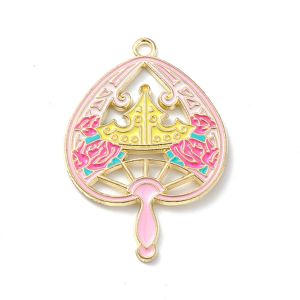 PandaHall Alloy Enamel Pendants, Light Gold, Magic Fan with Crown Charm, Pink, 38x26.5x1.5mm, Hole: 2mm Alloy+Enamel Fan Pink
PandaHall Alloy Enamel Pendants, Light Gold, Magic Fan with Crown Charm, Pink, 38x26.5x1.5mm, Hole: 2mm Alloy+Enamel Fan Pink