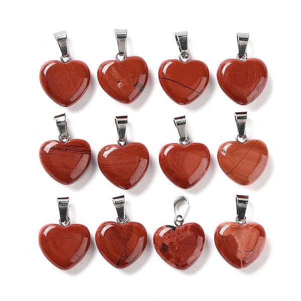 PandaHall Natural Red Jasper Pendants, Heart Charms with Platinum Tone Brass Snap on Bails, 17~19x15~16x5~8mm, Hole: 2x7mm Red Jasper Heart
PandaHall Natural Red Jasper Pendants, Heart Charms with Platinum Tone Brass Snap on Bails, 17~19x15~16x5~8mm, Hole: 2x7mm Red Jasper Heart