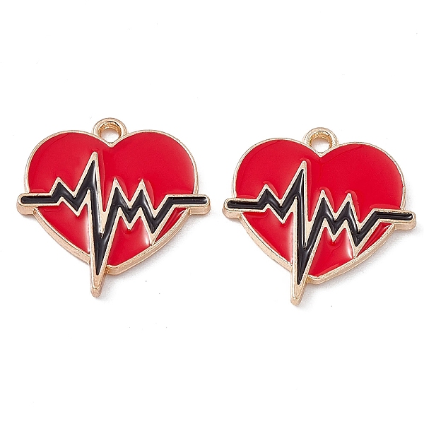 PandaHall Alloy Enamel Pendants, Light Gold, Heart with Heartbeat Charm, Red, 21x20x2mm, Hole: 1.6mm Alloy+Enamel Heart Red
PandaHall Alloy Enamel Pendants, Light Gold, Heart with Heartbeat Charm, Red, 21x20x2mm, Hole: 1.6mm Alloy+Enamel Heart Red