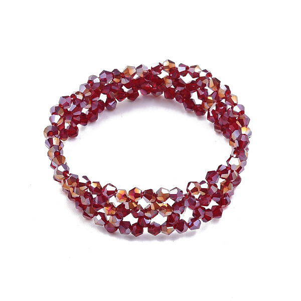 PandaHall Bling Glass Beaded Stretch Bracelet, Braided Flower Bracelet for Women, Dark Red, Inner Diameter: 2 inch(5cm) Glass
PandaHall Bling Glass Beaded Stretch Bracelet, Braided Flower Bracelet for Women, Dark Red, Inner Diameter: 2 inch(5cm) Glass