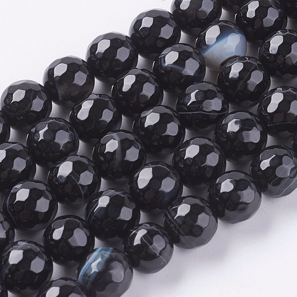 PandaHall Natural Black Striped Agate/Banded Agate Beads Strands, Faceted, Dyed, Round, Black, 8mm, Hole: 1mm, about 48pcs/strand, 15 inch...
PandaHall Natural Black Striped Agate/Banded Agate Beads Strands, Faceted, Dyed, Round, Black, 8mm, Hole: 1mm, about 48pcs/strand, 15 inch...