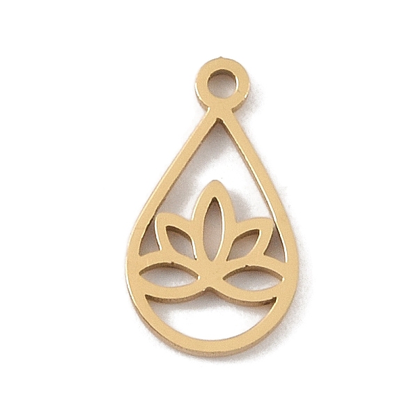PandaHall 304 Stainless Steel Charms, Laser Cut, Teardrop with Lotus Charm, Golden, 13x7x1mm, Hole: 1mm 304 Stainless Steel Teardrop
PandaHall 304 Stainless Steel Charms, Laser Cut, Teardrop with Lotus Charm, Golden, 13x7x1mm, Hole: 1mm 304 Stainless Steel Teardrop