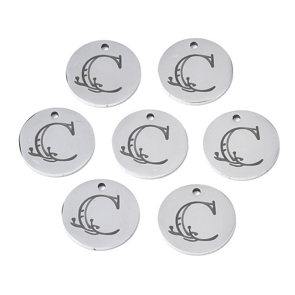 PandaHall 304 Stainless Steel Charms, Laser Cut, Designed Letter Engraved, Flat Round, Stainless Steel Color, Letter.C, 14x1mm, Hole: 1.2mm...
PandaHall 304 Stainless Steel Charms, Laser Cut, Designed Letter Engraved, Flat Round, Stainless Steel Color, Letter.C, 14x1mm, Hole: 1.2mm...