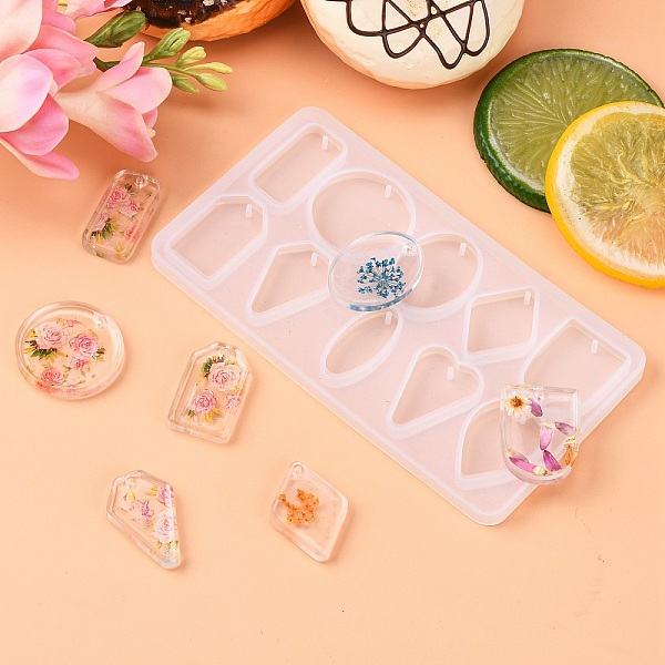 PandaHall Pendant Silicone Molds, Epoxy Resin Casting Molds, For UV Resin, DIY Jewelry Craft Making, Geometric Shapes, White, 169x93mm, Hole...
PandaHall Pendant Silicone Molds, Epoxy Resin Casting Molds, For UV Resin, DIY Jewelry Craft Making, Geometric Shapes, White, 169x93mm, Hole...