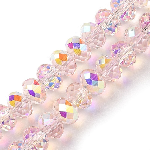 PandaHall AB Color Plated Transparent Electroplate Beads Strands, Faceted, Round, Misty Rose, 7.5x6mm, Hole: 1mm, about 80~83pcs/strand...
PandaHall AB Color Plated Transparent Electroplate Beads Strands, Faceted, Round, Misty Rose, 7.5x6mm, Hole: 1mm, about 80~83pcs/strand...