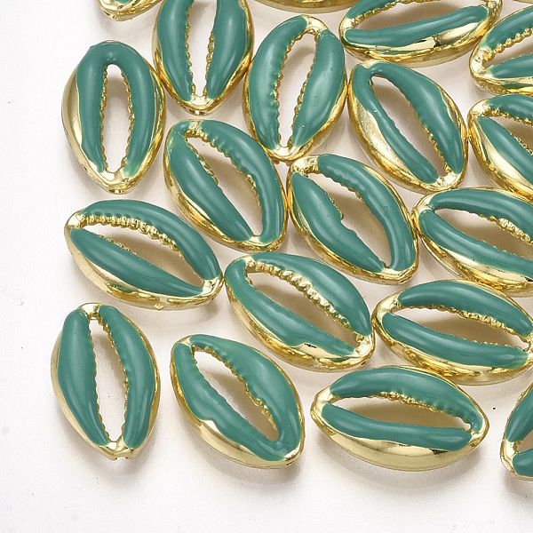 PandaHall Alloy Enamel Beads, Cowrie Shell Shape, Light Gold, Teal, 16.5x10x4.5mm, Hole: 1.2mm Alloy+Enamel Shell Shape Cyan
PandaHall Alloy Enamel Beads, Cowrie Shell Shape, Light Gold, Teal, 16.5x10x4.5mm, Hole: 1.2mm Alloy+Enamel Shell Shape Cyan