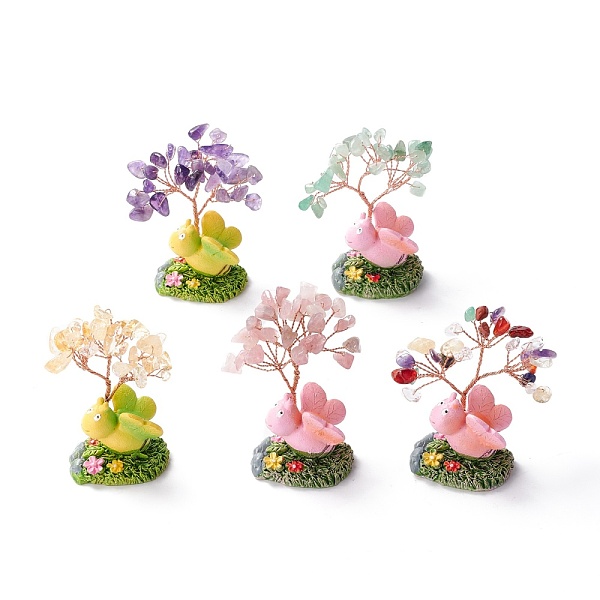 PandaHall Natural Gemstone Chips & Resin Pedestal Display Decorations, with Brass Finding, Tree, 71~74x49~53x32~34mm Mixed Goldstone Tree
PandaHall Natural Gemstone Chips & Resin Pedestal Display Decorations, with Brass Finding, Tree, 71~74x49~53x32~34mm Mixed Goldstone Tree