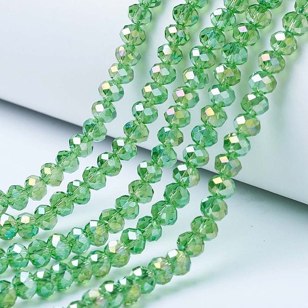 PandaHall Electroplate Glass Beads Strands, AB Color Plated, Faceted, Rondelle, Light Green, 4x3mm, Hole: 0.4mm, about 123~127pcs/strand...
PandaHall Electroplate Glass Beads Strands, AB Color Plated, Faceted, Rondelle, Light Green, 4x3mm, Hole: 0.4mm, about 123~127pcs/strand...