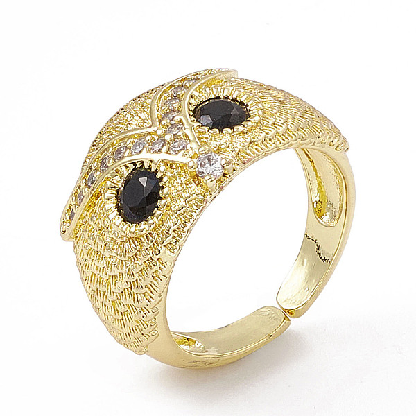 PandaHall Cubic Zirconia Owl Open Cuff Rings, Golden Brass Jewelry for Women, Black, US Size 6 1/2(16.9mm) Brass+Cubic Zirconia Black
PandaHall Cubic Zirconia Owl Open Cuff Rings, Golden Brass Jewelry for Women, Black, US Size 6 1/2(16.9mm) Brass+Cubic Zirconia Black