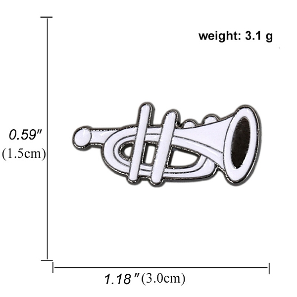 PandaHall Musical Instruments White Enamel Pins, Alloy Brooch for Music Lovers, Trumpet, 15x30mm Alloy+Enamel Trumpet White
PandaHall Musical Instruments White Enamel Pins, Alloy Brooch for Music Lovers, Trumpet, 15x30mm Alloy+Enamel Trumpet White