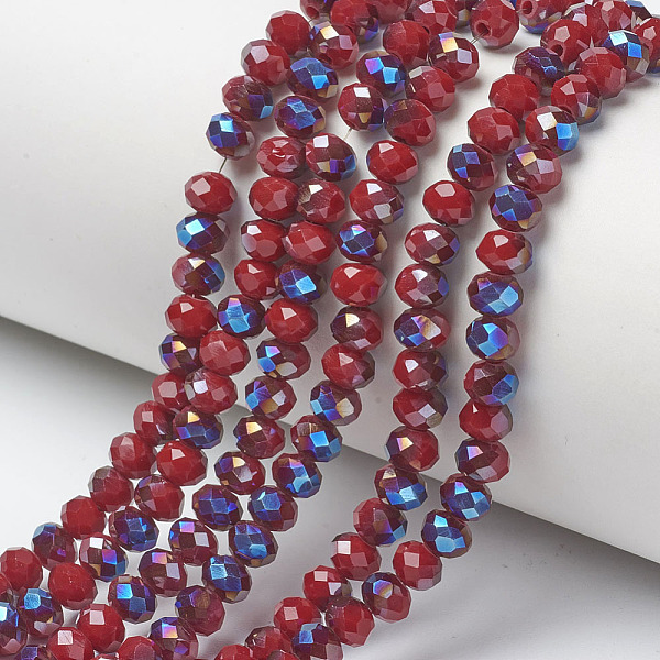 PandaHall Electroplate Opaque Solid Color Glass Beads Strands, Half Plated, Blue Plated, Faceted, Rondelle, FireBrick, 4x3mm, Hole: 0.4mm..., Red
PandaHall Electroplate Opaque Solid Color Glass Beads Strands, Half Plated, Blue Plated, Faceted, Rondelle, FireBrick, 4x3mm, Hole: 0.4mm..., Red
