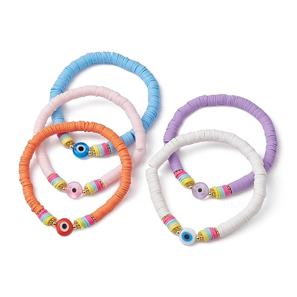 PandaHall Polymer Clay Heishi Surfer Stretch Bracelet, Evil Eye Lampwork Bracelet, Mixed Color, Inner Diameter: 2-1/4 inch(5.6cm) Polymer..., Multicolor
PandaHall Polymer Clay Heishi Surfer Stretch Bracelet, Evil Eye Lampwork Bracelet, Mixed Color, Inner Diameter: 2-1/4 inch(5.6cm) Polymer..., Multicolor