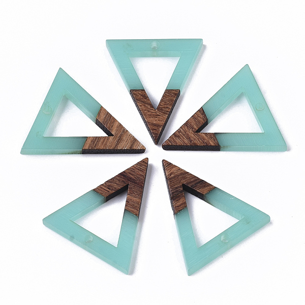 PandaHall Transparent Resin & Walnut Wood Pendants, Triangle, Turquoise, 27.5x24x3.5mm, Hole: 1.8mm Resin+Wood Triangle Green
PandaHall Transparent Resin & Walnut Wood Pendants, Triangle, Turquoise, 27.5x24x3.5mm, Hole: 1.8mm Resin+Wood Triangle Green