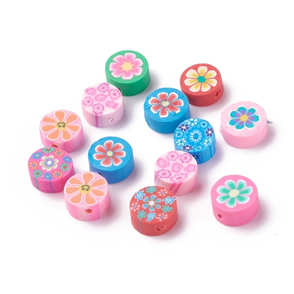 PandaHall Handmade Polymer Clay Beads, Flat Round with Flower, Mixed Color, 9.5~10x4.5~5mm, Hole: 1.6mm Polymer Clay Flat Round Multicolor
PandaHall Handmade Polymer Clay Beads, Flat Round with Flower, Mixed Color, 9.5~10x4.5~5mm, Hole: 1.6mm Polymer Clay Flat Round Multicolor