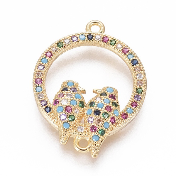 PandaHall Brass Micro Pave Cubic Zirconia Links connectors, Ring with Bird, Colorful, Golden, 23x18x3.5mm, Hole: 1.2mm Brass+Cubic Zirconia...
PandaHall Brass Micro Pave Cubic Zirconia Links connectors, Ring with Bird, Colorful, Golden, 23x18x3.5mm, Hole: 1.2mm Brass+Cubic Zirconia...