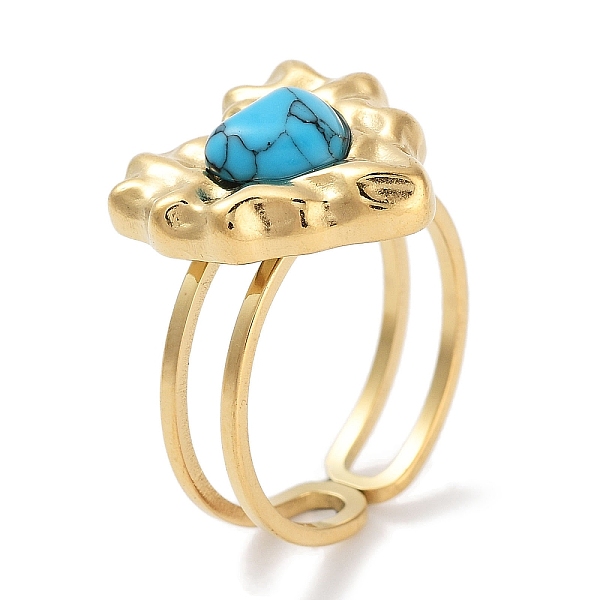 PandaHall Ion Plating(IP) 304 Stainless Steel Ring, Adjustable Synthetic Turquoise Rings, Heart, 15x15.5mm, Inner Diameter: Adjustable...
PandaHall Ion Plating(IP) 304 Stainless Steel Ring, Adjustable Synthetic Turquoise Rings, Heart, 15x15.5mm, Inner Diameter: Adjustable...