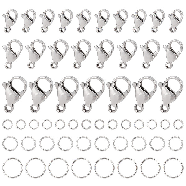 PandaHall SUNNYCLUE 120Pcs 3 Styles 304 Stainless Steel Lobster Claw Clasps with 120Pcs 3 Styles Open Jump Rings, Stainless Steel Color...
PandaHall SUNNYCLUE 120Pcs 3 Styles 304 Stainless Steel Lobster Claw Clasps with 120Pcs 3 Styles Open Jump Rings, Stainless Steel Color...