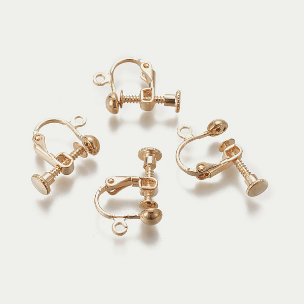 PandaHall Rack Plated Brass Screw Clip-on Earring Findings, Spiral Ear Clip, Champagne Gold, 13x17x4.5mm, Hole: 1.6mm Brass
PandaHall Rack Plated Brass Screw Clip-on Earring Findings, Spiral Ear Clip, Champagne Gold, 13x17x4.5mm, Hole: 1.6mm Brass