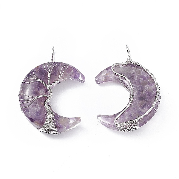 PandaHall Natural Amethyst Chip Copper Wire Wrapped Big Pendants, Moon Charms, with Resin, Platinum, 51.5x36x15mm, Hole: 5mm Amethyst Moon
PandaHall Natural Amethyst Chip Copper Wire Wrapped Big Pendants, Moon Charms, with Resin, Platinum, 51.5x36x15mm, Hole: 5mm Amethyst Moon