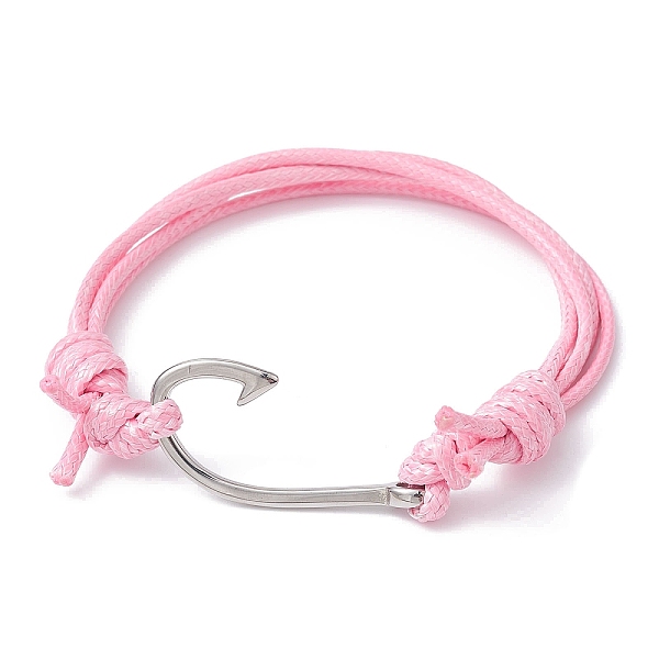 PandaHall Fish Hook Shape 304 Stainless Steel Link Braclet, Waxed Polyester Cord Adjustable Bracelets, Pink, Inner Diameter: 2-1/4~3-7/8...
PandaHall Fish Hook Shape 304 Stainless Steel Link Braclet, Waxed Polyester Cord Adjustable Bracelets, Pink, Inner Diameter: 2-1/4~3-7/8...