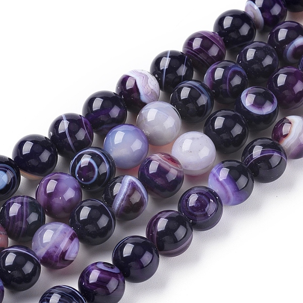 PandaHall Natural Striped Agate/Banded Agate Beads Strands, Dyed & Heated, Round, Indigo, 10mm, Hole: 1.2mm, about 37pcs/strand, 14.65 inch..., Purple
PandaHall Natural Striped Agate/Banded Agate Beads Strands, Dyed & Heated, Round, Indigo, 10mm, Hole: 1.2mm, about 37pcs/strand, 14.65 inch..., Purple