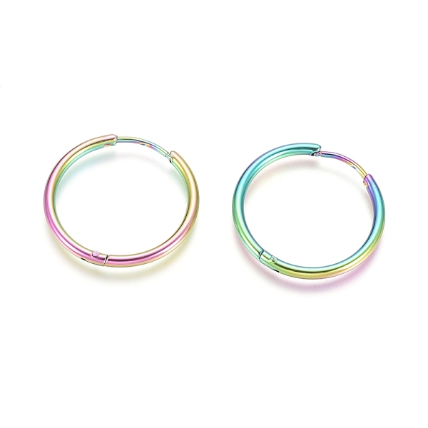 PandaHall Ion Plating(IP) 304 Stainless Steel Huggie Hoop Earrings, Hypoallergenic Earrings, with 316 Surgical Stainless Steel Pin, Rainbow...
PandaHall Ion Plating(IP) 304 Stainless Steel Huggie Hoop Earrings, Hypoallergenic Earrings, with 316 Surgical Stainless Steel Pin, Rainbow...