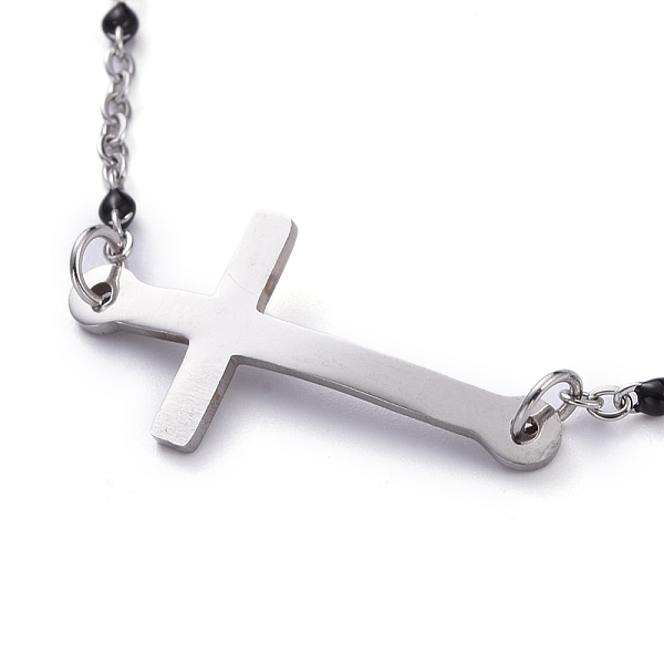 PandaHall 304 Stainless Steel Link Bracelets, with Enamel, Cable Chain and Lobster Claw Clasps, Cross, Black, 7-5/8 inch(19.5cm) 304...
PandaHall 304 Stainless Steel Link Bracelets, with Enamel, Cable Chain and Lobster Claw Clasps, Cross, Black, 7-5/8 inch(19.5cm) 304...