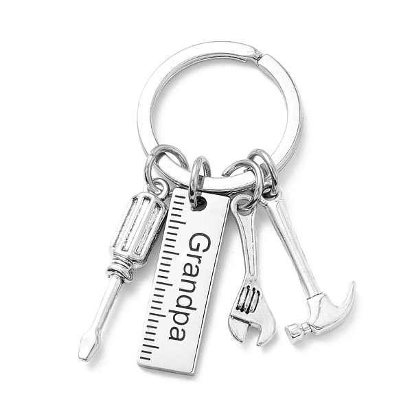 PandaHall Father's Day Theme 201 Stainless Steel Keychain, Hammer & Wrench & Screwdriver & Ruler with Word Grangpa, Stainless Steel Color...
PandaHall Father's Day Theme 201 Stainless Steel Keychain, Hammer & Wrench & Screwdriver & Ruler with Word Grangpa, Stainless Steel Color...