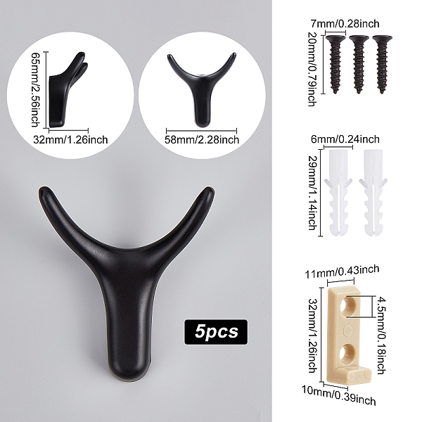 PandaHall BENECREAT 5 Sets Ox Horn Wall Mounted Hook, Aluminum Alloy Retro Double Robe Hanger with 5pcs Gasket, 15pcs Screws and 10pcs Nuts...
PandaHall BENECREAT 5 Sets Ox Horn Wall Mounted Hook, Aluminum Alloy Retro Double Robe Hanger with 5pcs Gasket, 15pcs Screws and 10pcs Nuts...