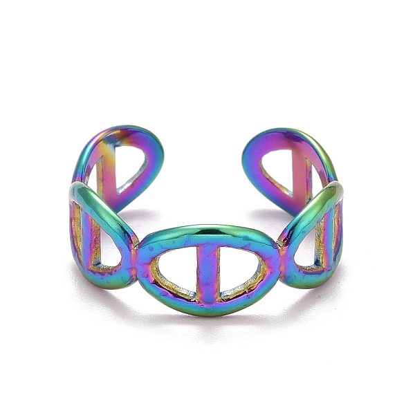 PandaHall Rainbow Color Ion Plating(IP) 304 Stainless Steel Hollow Open Cuff Ring for Women, US Size 8 1/4(18.3mm) 304 Stainless Steel
PandaHall Rainbow Color Ion Plating(IP) 304 Stainless Steel Hollow Open Cuff Ring for Women, US Size 8 1/4(18.3mm) 304 Stainless Steel