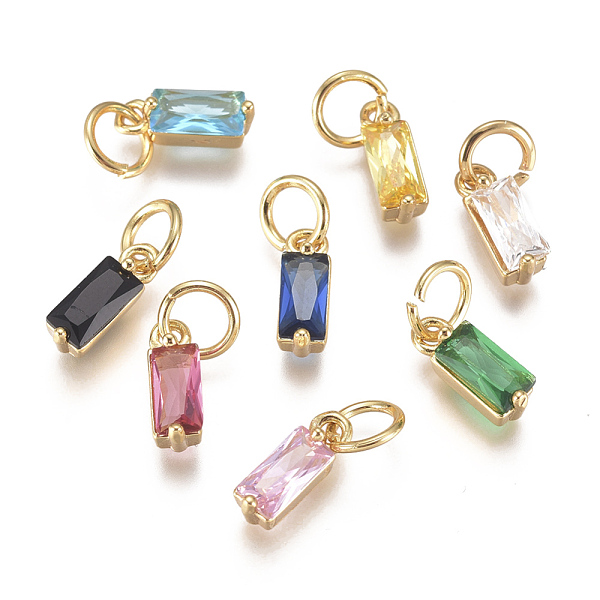 PandaHall Brass Micro Pave Cubic Zirconia Charms, Birthstone Charms, Long-Lasting Plated, with Jump Ring, Real 18K Gold Plated, Rectangle..., Multicolor
PandaHall Brass Micro Pave Cubic Zirconia Charms, Birthstone Charms, Long-Lasting Plated, with Jump Ring, Real 18K Gold Plated, Rectangle..., Multicolor