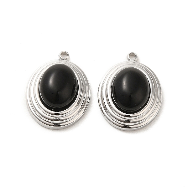 PandaHall Natural Black Onyx(Dyed & Heated) Pendants, 304 Stainless Steel Oval Charms, Stainless Steel Color, 18.5x13.5x8mm, Hole: 1.4mm...
PandaHall Natural Black Onyx(Dyed & Heated) Pendants, 304 Stainless Steel Oval Charms, Stainless Steel Color, 18.5x13.5x8mm, Hole: 1.4mm...