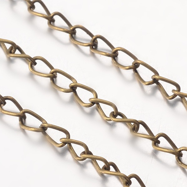 PandaHall Iron Twisted Chains, Unwelded, Antique Bronze, Ring: about 3.5mm wide, 5.5mm long, 0.5mm thick Iron
PandaHall Iron Twisted Chains, Unwelded, Antique Bronze, Ring: about 3.5mm wide, 5.5mm long, 0.5mm thick Iron