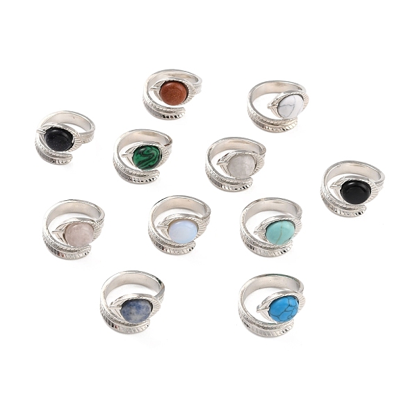 PandaHall Oval Natural & Synthetic Mixed Stone Cuff Ring, Brass Leaf Wrap Open Ring for Women, Cadmium Free & Lead Free, Platinum, US Size 8...
PandaHall Oval Natural & Synthetic Mixed Stone Cuff Ring, Brass Leaf Wrap Open Ring for Women, Cadmium Free & Lead Free, Platinum, US Size 8...