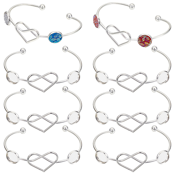 PandaHall SUNNYCLUE Iron Bangle Makings, with Brass Tray, Heart & Flat Round, Platinum, Tray: 12mm, Inner Diameter: 1-7/8x2-7/8 inch...
PandaHall SUNNYCLUE Iron Bangle Makings, with Brass Tray, Heart & Flat Round, Platinum, Tray: 12mm, Inner Diameter: 1-7/8x2-7/8 inch...