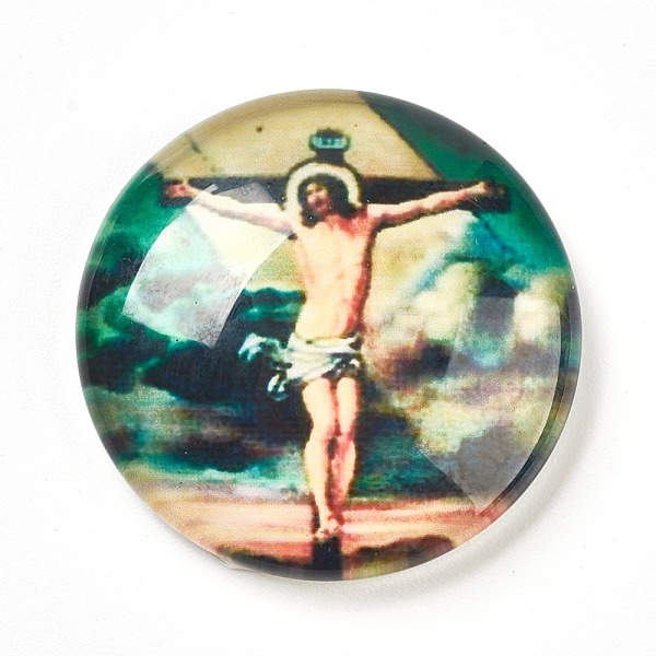 PandaHall Glass Cabochons, Half Round/Dome with Crucifix Cross, For Easter, Colorful, 25x6~6.5mm Glass Human
PandaHall Glass Cabochons, Half Round/Dome with Crucifix Cross, For Easter, Colorful, 25x6~6.5mm Glass Human