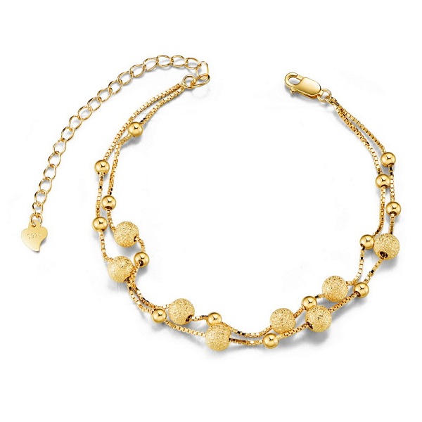 PandaHall SHEGRACE 925 Sterling Silver Multi-strand Bracelets, Double Chains and Beads, with S925 Stamp, Real 24K Gold Plated, 6-1/2 inch...
PandaHall SHEGRACE 925 Sterling Silver Multi-strand Bracelets, Double Chains and Beads, with S925 Stamp, Real 24K Gold Plated, 6-1/2 inch...