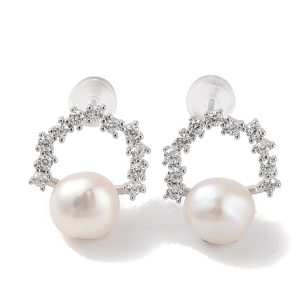 PandaHall Sterling Silver Stud Earrings, with Natural Pearl and Cubic Zirconia, Jewely for Women, Flower, 15x13.5mm Sterling Silver Flower
PandaHall Sterling Silver Stud Earrings, with Natural Pearl and Cubic Zirconia, Jewely for Women, Flower, 15x13.5mm Sterling Silver Flower