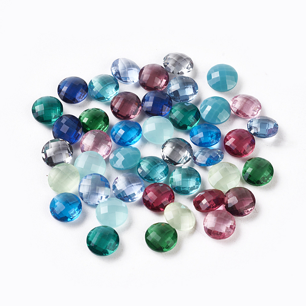 PandaHall Faceted Glass Cabochons, Flat Round, Mixed Color, 6x3mm Glass Flat Round Multicolor
PandaHall Faceted Glass Cabochons, Flat Round, Mixed Color, 6x3mm Glass Flat Round Multicolor