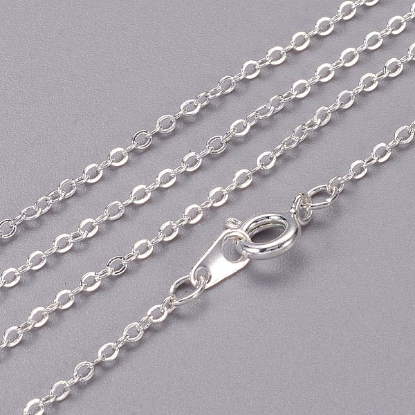 PandaHall Brass Cable Chain Necklaces, Silver Color Plated, 20 inch, 2x1.5mm Brass
PandaHall Brass Cable Chain Necklaces, Silver Color Plated, 20 inch, 2x1.5mm Brass