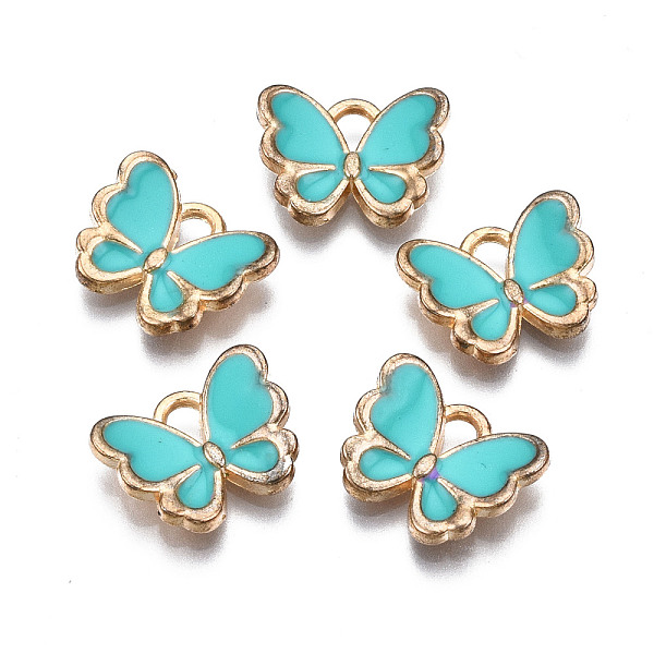 PandaHall Alloy Enamel Charms, Butterfly, Light Gold, Dark Turquoise, 10.5x13x3mm, Hole: 2mm Alloy+Enamel Butterfly
PandaHall Alloy Enamel Charms, Butterfly, Light Gold, Dark Turquoise, 10.5x13x3mm, Hole: 2mm Alloy+Enamel Butterfly